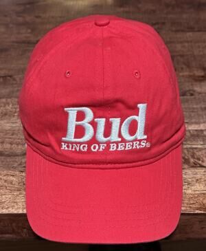 NWOT VTG Budweiser Bud King Of Beers Red Snapback Dad Hat Cap